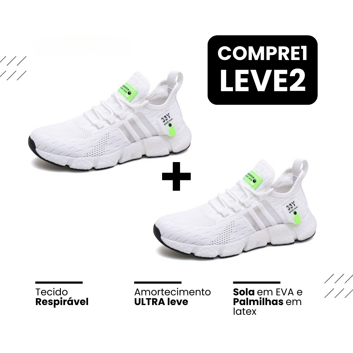 New Tênis Run®️ - Respirável e Ultra Resistente (COMPRE 1 LEVE 2)