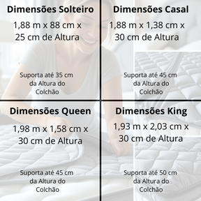 Capa Protetora de Colchão com Zíper - Modelo Premium Exclusive - 100% Impermeável - Algodão 1000 Fios