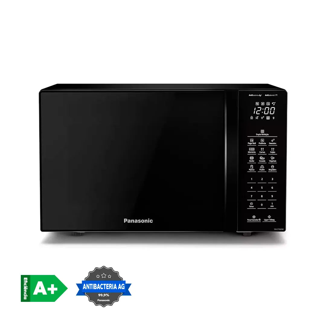 Microondas Panasonic Dupla Refeição 34L Black Glass