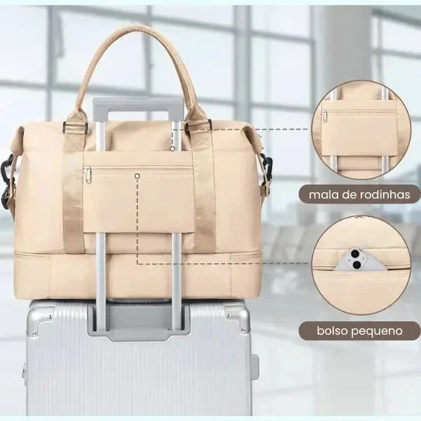 Bolsa-Mala Impermeável com Bolsos Multifuncionais + BRINDE